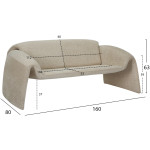 ΚΑΝΑΠΕΣ ΔΙΘΕΣΙΟΣ LAFORGE HM9680.03 ΜΕΤΑΛΛΙΚΟΣ ΣΚΕΛΕΤΟΣ-ΜΠΕΖ ΜΠΟΥΚΛΕ ΥΦΑΣΜΑ 160x80x63Υεκ. - Image 2
