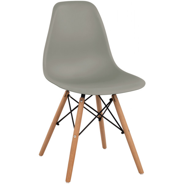 ΚΑΡΕΚΛΑ ΜΕ ΞΥΛΙΝΑ ΠΟΔΙΑ ΚΑΙ ΚΑΘΙΣΜΑ TWIST PP ΓΚΡΙ HM8460.10 46x50x82 εκ.