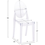ΚΑΡEΚΛΑ ΤΡΑΠΕΖΑΡΙΑΣ ΑΚΡΥΛΙΚΗ ARAMIS HM0170 ΔΙΑΦΑΝΗ 34.5x50x90Υεκ. - Image 2