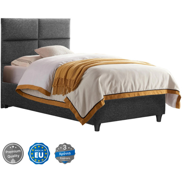 ΚΡΕΒΑΤΙ MILO ΑΠΟ ΓΚΡΙ ΥΦΑΣΜΑ HM652.01 ΓΙΑ ΣΤΡΩΜΑ 90x200 εκ. - Image 1