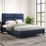 ΚΡΕΒΑΤΙ MILO ΑΠΟ ΜΠΛΕ ΥΦΑΣΜΑ HM616.08 ΓΙΑ ΣΤΡΩΜΑ 160x200 εκ. - Image 2