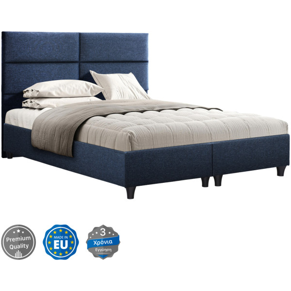 ΚΡΕΒΑΤΙ MILO ΑΠΟ ΜΠΛΕ ΥΦΑΣΜΑ HM616.08 ΓΙΑ ΣΤΡΩΜΑ 160x200 εκ.