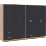 ΝΤΟΥΛΑΠΑ 8ΦΥΛΛΗ BRIANA HM21237.01 ΜΕΛΑΜΙΝΗ SONAMA & ΣΚΟΥΡΟ ΓΚΡΙ 241x42,5Χ180,5Υεκ.