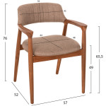 ΠΟΛΥΘΡΟΝΑ JAMES HM18259 TEAK WOOD ΜΕ ΣΑΜΠΑΝΙ ΥΦΑΣΜΑ 57x52x76Υεκ. - Image 2