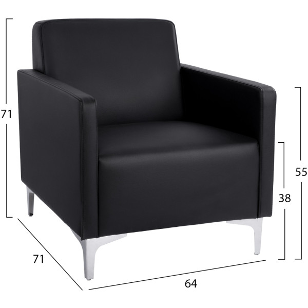 ΠΟΛΥΘΡΟΝΑ NELLIE HM3159.11 ΜΕ ΜΑΥΡΟ PU 64Χ71Χ71Υ εκ. - Image 2
