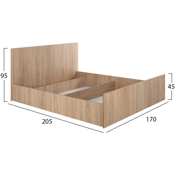 ΣΕΤ ΚΡΕΒΑΤΟΚΑΜΑΡΑΣ 5ΤΜΧ ADLER HM11758 ΜΕΛΑΜΙΝΗ SONAMA OAK-ΓΙΑ ΣΤΡΩΜΑ 160x200εκ - Image 2