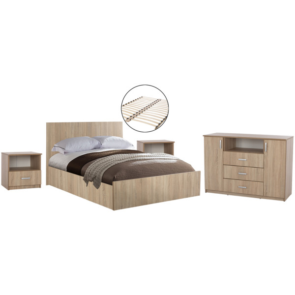 ΣΕΤ ΚΡΕΒΑΤΟΚΑΜΑΡΑΣ 5ΤΜΧ ADLER HM11758 ΜΕΛΑΜΙΝΗ SONAMA OAK-ΓΙΑ ΣΤΡΩΜΑ 160x200εκ - Image 1