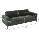 ΣΕΤ ΣΑΛΟΝΙ 2ΤΜΧ 3Θ+2Θ FERIN HM6070.03 ΠΡΑΣΙΝΟ ΥΦΑΣΜΑ ΜΕ ΜΕΤΑΛΛΙΚΑ ΠΟΔΙΑ - Image 2