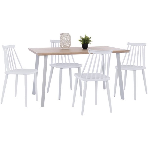 ΣΕΤ ΤΡΑΠΕΖΑΡΙΑΣ 5ΤΜΧ OFIRA HM10634 MDF TOP ΣΕ SONAMA--ΛΕΥΚΕΣ ΚΑΡΕΚΛΕΣ - Image 1