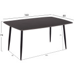 ΣΕΤ ΤΡΑΠΕΖΑΡΙΑΣ 5ΤΜΧ RAVEN HM21069.02 ΚΕΡΑΜΙΚΟ TOP ΜΑΥΡΟ ΜΑΡΜΑΡΟ & 4 ΚΑΡΕΚΛΕΣ - Image 2