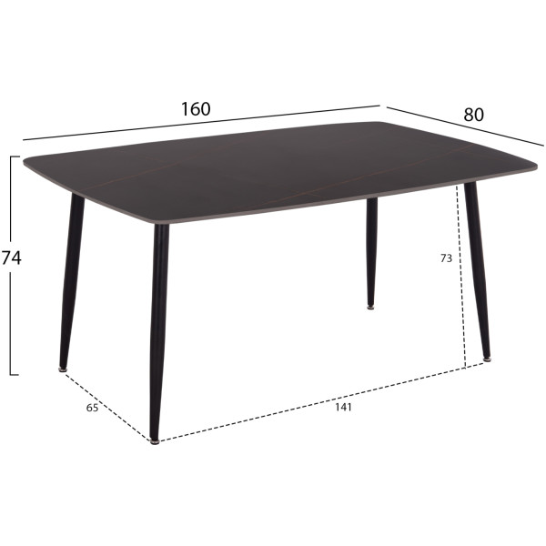 ΣΕΤ ΤΡΑΠΕΖΑΡΙΑΣ 5ΤΜΧ RAVEN HM21069.02 ΚΕΡΑΜΙΚΟ TOP ΜΑΥΡΟ ΜΑΡΜΑΡΟ & 4 ΚΑΡΕΚΛΕΣ - Image 2