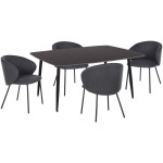 ΣΕΤ ΤΡΑΠΕΖΑΡΙΑΣ 5ΤΜΧ RAVEN HM21069.02 ΚΕΡΑΜΙΚΟ TOP ΜΑΥΡΟ ΜΑΡΜΑΡΟ & 4 ΚΑΡΕΚΛΕΣ