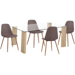 ΣΕΤ ΤΡΑΠΕΖΑΡΙΑΣ 5ΤΜΧ LEOMOR HM21270.02 ΤΡΑΠΕΖΙ & 4 ΚΑΡΕΚΛΕΣ - ΚΑΦΕ ΥΦΑΣΜΑ