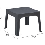 ΤΡΑΠΕΖΑΚΙ ΤΕΤΡΑΓΩΝΟ SLEEK HM6371.10 ΠΟΛΥΠΡΟΠΥΛΕΝΙΟ ΣΕ ΣΚΟΥΡΟ ΓΚΡΙ 49.5x49.5x40Υεκ. - Image 2