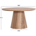ΤΡΑΠΕΖΙ ΣΑΛΟΝΙΟΥ KARAN HM18028 MDF ΣΕ ΦΥΣΙΚΟ ΧΡΩΜΑ ΞΥΛΟΥ Φ80x45,5Υεκ. - Image 2