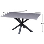 ΤΡΑΠΕΖΙ ΣΑΛΟΝΙΟΥ HM9470.05 GREY MARBLE-ΜΑΥΡΗ ΜΕΤΑΛ.ΒΑΣΗ 120x60x45,5Yεκ. - Image 2