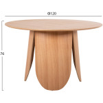 ΤΡΑΠΕΖΙ ΣΤΡΟΓΓΥΛΟ DENTY HM9612.01 MDF ΜΕ ΚΑΠΛΑΜΑ ΔΡΥΟΣ-ΧΡΩΜΑ ΔΡΥΟΣ Φ120x75Υεκ. - Image 2