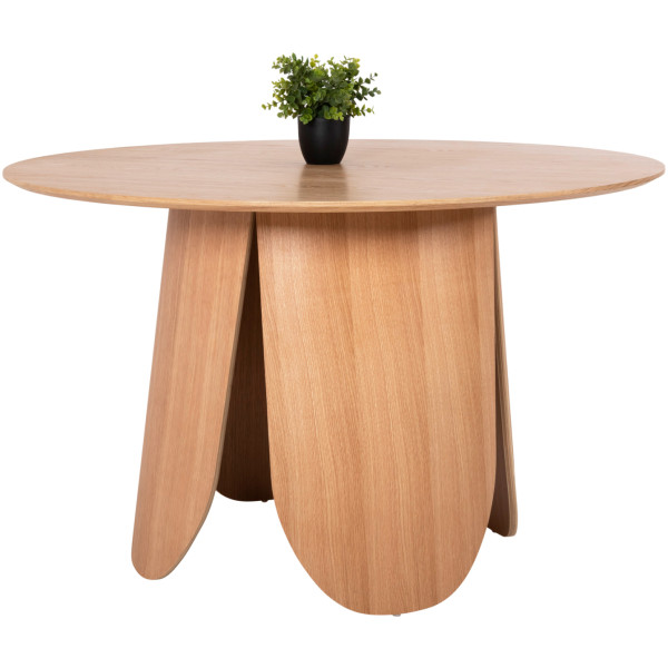 ΤΡΑΠΕΖΙ ΣΤΡΟΓΓΥΛΟ DENTY HM9612.01 MDF ΜΕ ΚΑΠΛΑΜΑ ΔΡΥΟΣ-ΧΡΩΜΑ ΔΡΥΟΣ Φ120x75Υεκ.