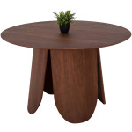 ΤΡΑΠΕΖΙ ΣΤΡΟΓΓΥΛΟ DENTY HM9612.02 MDF ΜΕ ΚΑΠΛΑΜΑ ΔΡΥΟΣ-ΧΡΩΜΑ ΚΑΡΥΔΙ Φ120x75Υεκ.
