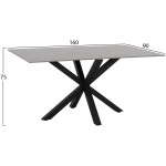 ΤΡΑΠΕΖΙ ΤΡΑΠΕΖΑΡΙΑΣ SYNTEC HM9308.03 SINTERED STONE ΓΚΡΙ ΜΕΤΑΛΛΙΚΑ ΠΟΔΙΑ 160x90x75Υεκ. - Image 2