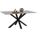 ΤΡΑΠΕΖΙ ΤΡΑΠΕΖΑΡΙΑΣ SYNTEC HM9308.03 SINTERED STONE ΓΚΡΙ ΜΕΤΑΛΛΙΚΑ ΠΟΔΙΑ 160x90x75Υεκ.