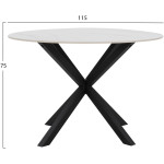 ΤΡΑΠΕΖΙ ΤΡΑΠΕΖΑΡΙΑΣ ΣΤΡΟΓΓΥΛΟ SYNTEC HM9309.02 SINTERED STONE ΛΕΥΚΟ ΜΕΤΑΛ.ΠΟΔΙΑ Φ115x75Y εκ. - Image 2