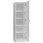 Ντουλάπα ρούχων Victoria  μονόφυλλη χρώμα λευκό 50x60x181εκ. - Image 2