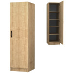 Ντουλάπα ρούχων Victoria  μονόφυλλη χρώμα φυσικό οξιάς 50x60x181εκ.