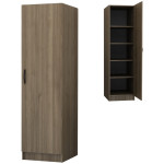 Ντουλάπα ρούχων Victoria  μονόφυλλη χρώμα καρυδί 50x60x181εκ.