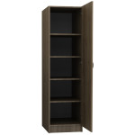 Ντουλάπα ρούχων Victoria  μονόφυλλη χρώμα καρυδί 50x60x181εκ. - Image 2