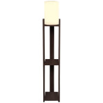 Φωτιστικό δαπέδου Verma I  E27 Mdf/ύφασμα Pvc χρώμα wenge - κρεμ 18,5x18,5x142εκ.