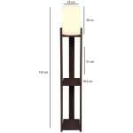 Φωτιστικό δαπέδου Verma I  E27 Mdf/ύφασμα Pvc χρώμα wenge - κρεμ 18,5x18,5x142εκ. - Image 3