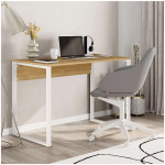 Γραφείο εργασίας Inna  χρώμα sapphire oak - λευκό 100x60x75εκ.