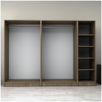 Ντουλάπα ρούχων Victoria  πεντάφυλλη χρώμα καρυδί 250x60x181εκ. - Image 3