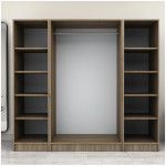 Ντουλάπα ρούχων Victoria  τετράφυλλη χρώμα καρυδί 200x60x181εκ. - Image 3