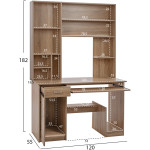 ΓΡΑΦΕΙΟ ΜΕ ΒΙΒΛΙΟΘΗΚΗ-ΡΑΦΙΕΡΑ STATUS HM2032.02 SONOMA 120X55X182 - Image 2