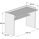 ΓΡΑΦΕΙΟ ΜΕΛΑΜΙΝΗΣ ΛΕΥΚΟ 118x58x80Υεκ.HM9227.11 - Image 2