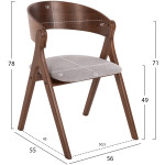 ΚΑΡΕΚΛΑ NEKKER HM9739.02 RUBBERWOOD ΣΕ ΚΑΡΥΔΙ-ΓΚΡΙ ΥΦΑΣΜΑ ΚΑΘΙΣΜΑ 56x55x78Yεκ. - Image 2