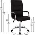 ΚΑΡΕΚΛΑ ΓΡΑΦΕΙΟΥ ΔΙΕΥΘΥΝΤΙΚΗ ΜΑΥΡΗ ΜΕ ΒΑΣΗ ΧΡΩΜΙΟΥ JACOB HM1044.11 55,5x65x111  cm. - Image 2