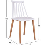 ΚΑΡΕΚΛΑ ΤΡΑΠΕΖΑΡΙΑΣ HM8052.01 VANESSA ΛΕΥΚΗ ΜΕ ΜΕΤΑΛΛΙΚΑ ΠΟΔΙΑ 43x46,5x82 εκ. - Image 2