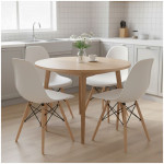 Καρέκλα τραπεζαρίας Nova  PP λευκό - ξύλινο φυσικό πόδι 46x51x80εκ. - Image 3