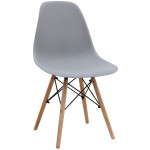 Καρέκλα τραπεζαρίας Nova  PP γκρι - ξύλινο φυσικό πόδι 46x51x80εκ.