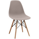 Καρέκλα τραπεζαρίας Nova  PP cappuccino - ξύλινο φυσικό πόδι 46x51x80εκ.