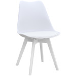 Καρέκλα τραπεζαρίας Viva  PP - PU λευκό - ξύλινο λευκό πόδι 48,5x54x80εκ.