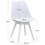 Καρέκλα τραπεζαρίας Viva  PP - PU λευκό - ξύλινο λευκό πόδι 48,5x54x80εκ. - Image 3