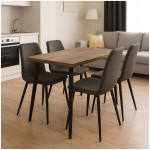 Τραπέζι Levico  Mdf - μεταλλικό χρώμα ακακίας 130x75x75εκ. - Image 2