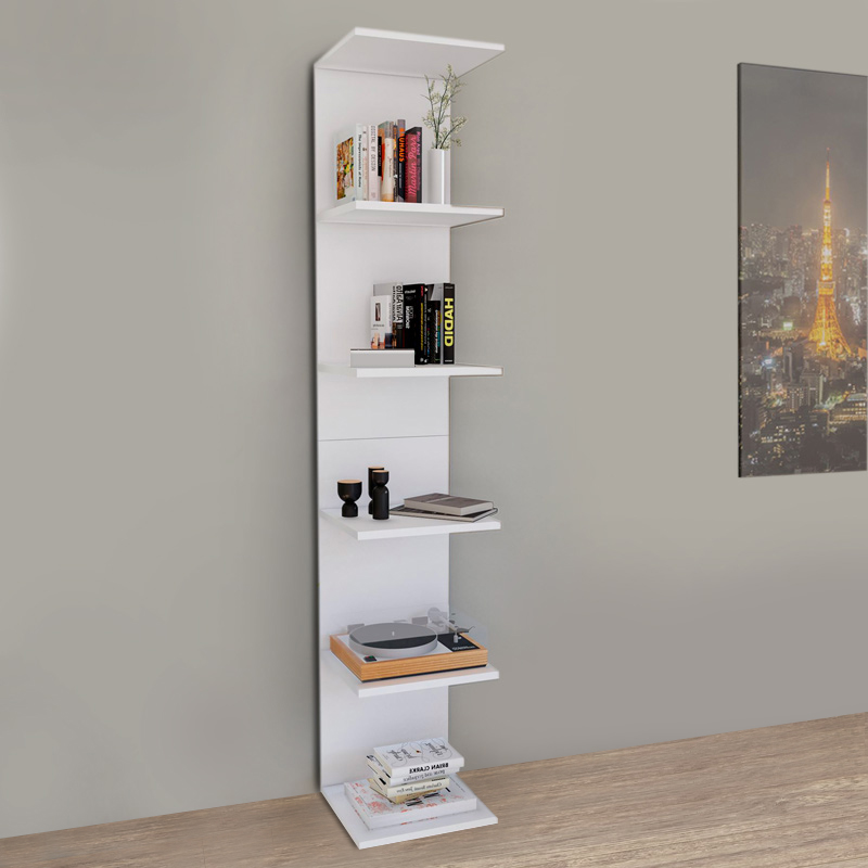 Βιβλιοθήκη - Ραφιέρα τοίχου Ogden  χρώμα λευκό 34,5x30x180εκ.