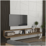 Έπιπλο τηλεόρασης επιτοίχιο Espanse  χρώμα καρυδί 241,8x31,7x30εκ. - Image 2