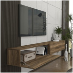 Έπιπλο τηλεόρασης επιτοίχιο Espanse  χρώμα καρυδί 241,8x31,7x30εκ. - Image 3