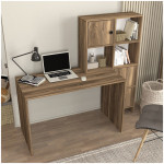 Γραφείο εργασίας Lesya  αναστρέψιμο χρώμα καρυδί 159,2x59,6x141,2εκ. - Image 2